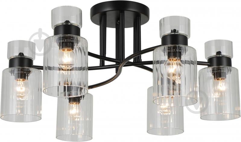 Люстра потолочная Sensio Sculptor 6x40 Вт E27 черный/прозрачный ALG-07555/6-Bl - фото 2 Люстра потолочная Sensio Sculptor 6x40 Вт E27 черный/прозрачный ALG-07555/6-Bl - фото 2