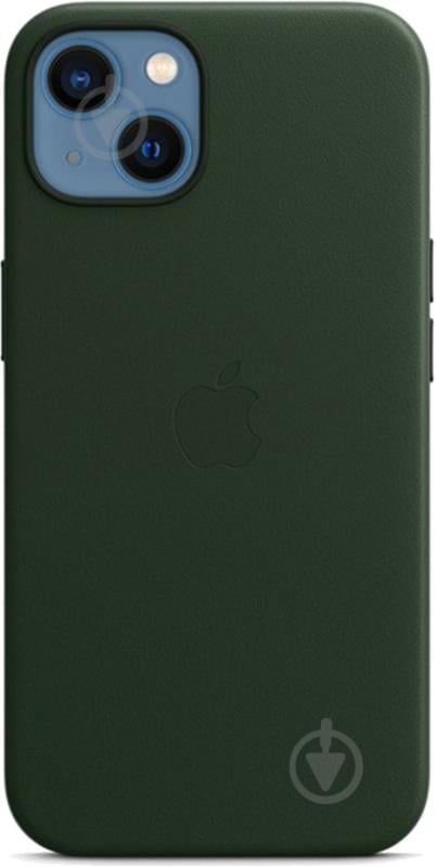 Чохол-накладка Apple Leather Case with MagSafe для Apple iPhone 13 sequoia green (MM173ZE/A) - фото 4