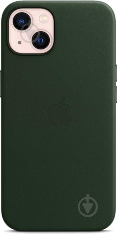 Чохол-накладка Apple Leather Case with MagSafe для Apple iPhone 13 sequoia green (MM173ZE/A) - фото 5