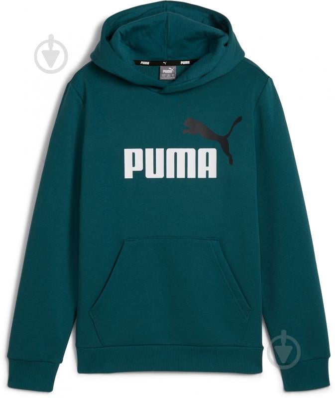 Джемпер Puma ESS+ 2 COL BIG LOGO HOODIE FL B 58698708 р.116 зелений - фото 1