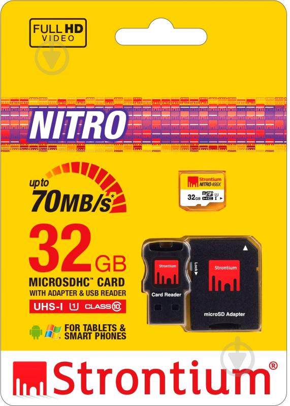 Карта памяти STRONTIUM miсroSDHC 32 ГБ UHS Speed Class 1 (U1) Nitro 466X (SRN32GTFU1C) - фото 4