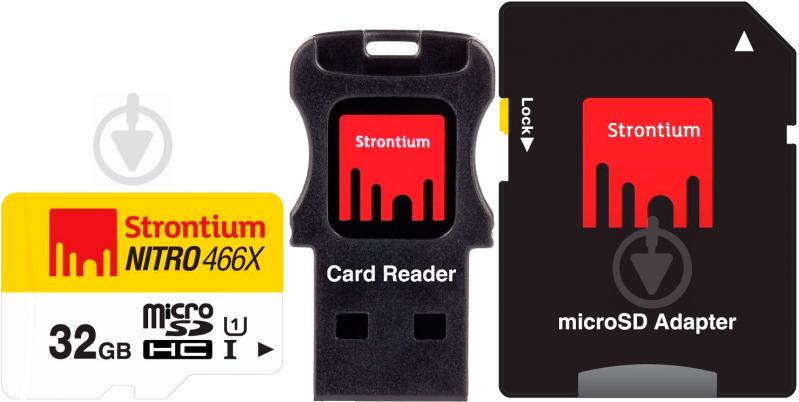 Карта памяти STRONTIUM miсroSDHC 32 ГБ UHS Speed Class 1 (U1) Nitro 466X (SRN32GTFU1C) - фото 1