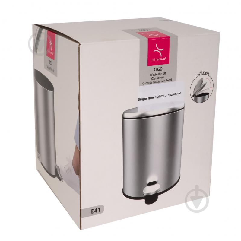 Ведро с педалью PRIMANOVA CIGO 6 л сатин матовый - фото 5 Ведро с педалью PRIMANOVA CIGO 6 л сатин матовый - фото 5