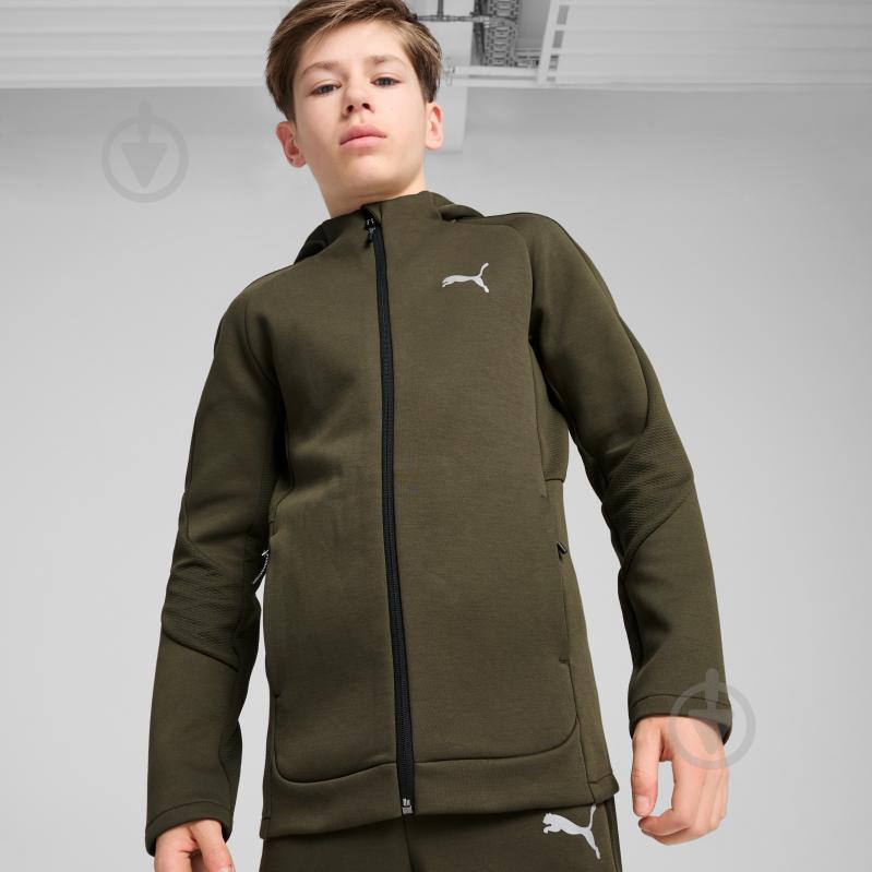 Джемпер Puma EVOSTRIPE FZ HOODIE DK B 68180370 хаки - фото 3