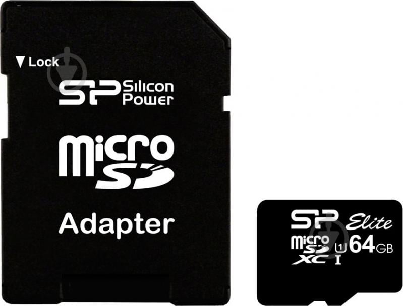 Карта памяти Silicon Power microSDXC 64 ГБ UHS Speed Class 1 (U1) Elite (SP064GBSTXBU1V10) - фото 1