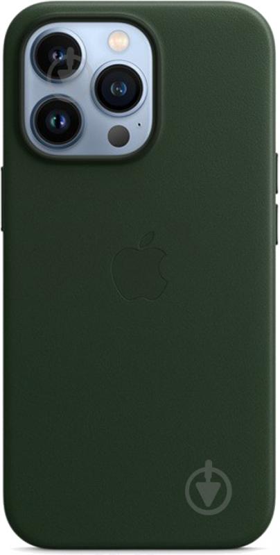 Чохол-накладка Apple Leather Case with MagSafe для Apple iPhone 13 Pro sequoia green (MM1G3ZE/A) - фото 4