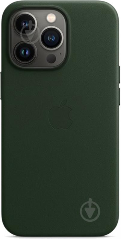 Чохол-накладка Apple Leather Case with MagSafe для Apple iPhone 13 Pro sequoia green (MM1G3ZE/A) - фото 1