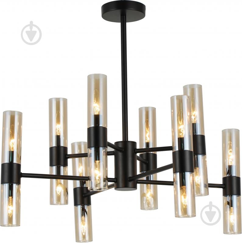 Люстра підвісна Sensio Borealis 16x40 Вт E14 чорний/амбер ALG-74783/8+8 - фото 2 Люстра підвісна Sensio Borealis 16x40 Вт E14 чорний/амбер ALG-74783/8+8 - фото 2
