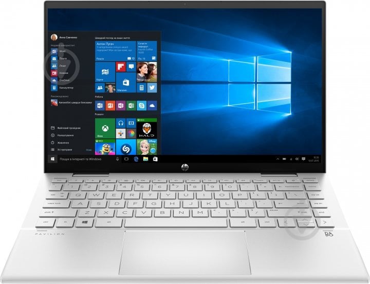 Ноутбук HP Pavilion x360 14" (423H7EA) silver - фото 1