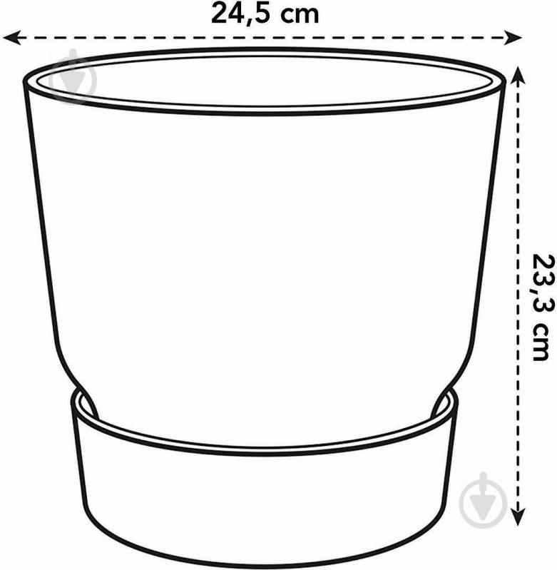 Вазон пластиковый Elho greenville round 25 см круглый белый (8711904332235) - фото 5