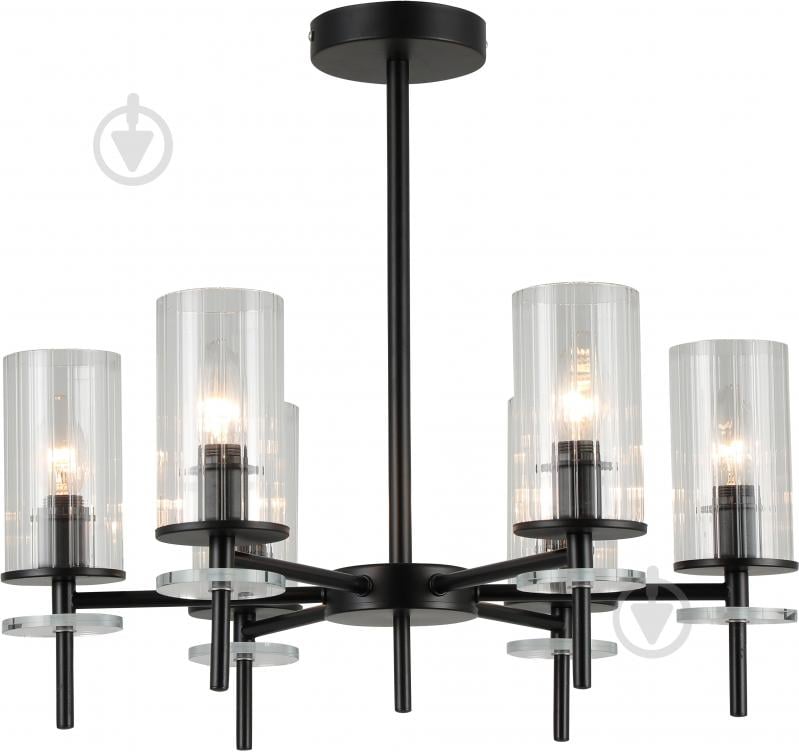 Люстра стельова Sensio Canis 6x40 Вт E14 чорний/прозорий ALG-74590/6 - фото 2 Люстра стельова Sensio Canis 6x40 Вт E14 чорний/прозорий ALG-74590/6 - фото 2