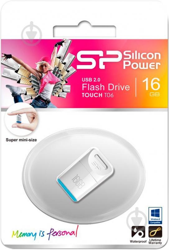 Флеш-память USB Silicon Power Touch T06 16 ГБ USB 2.0 white (SP016GBUF2T06V1W) - фото 3