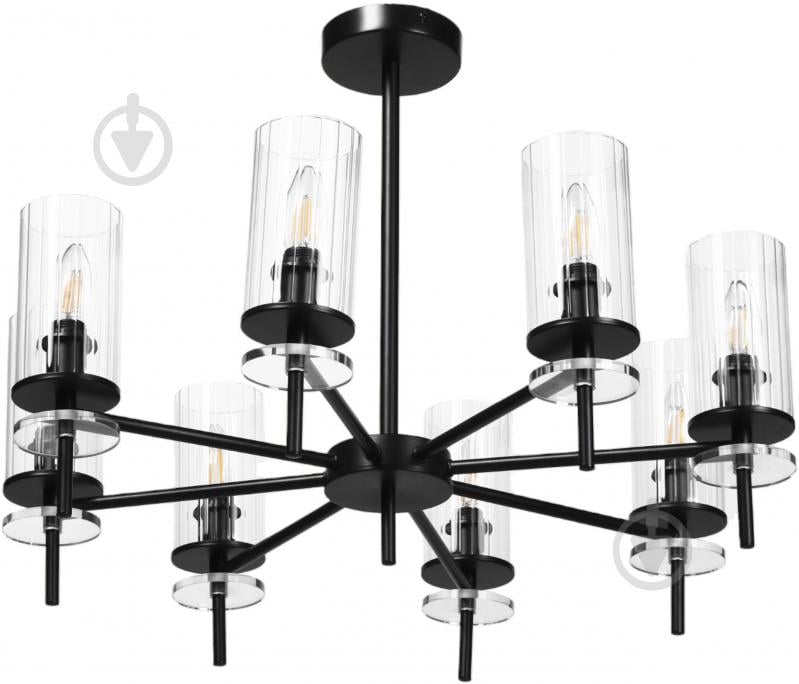 Люстра стельова Sensio Canis 8x40 Вт E14 чорний/прозорий ALG-74590/8 - фото 1 Люстра стельова Sensio Canis 8x40 Вт E14 чорний/прозорий ALG-74590/8 - фото 1