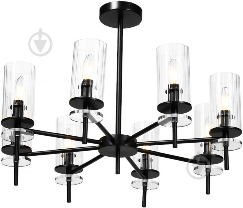 Люстра стельова Sensio Canis 8x40 Вт E14 чорний/прозорий ALG-74590/8 - фото 2 Люстра стельова Sensio Canis 8x40 Вт E14 чорний/прозорий ALG-74590/8 - фото 2