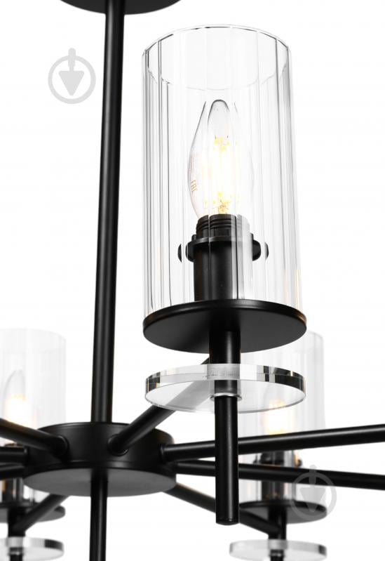 Люстра стельова Sensio Canis 8x40 Вт E14 чорний/прозорий ALG-74590/8 - фото 3 Люстра стельова Sensio Canis 8x40 Вт E14 чорний/прозорий ALG-74590/8 - фото 3