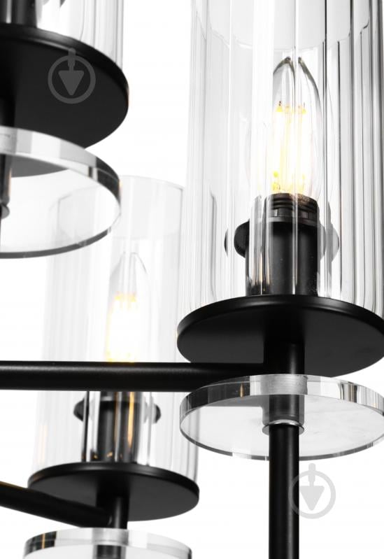 Люстра стельова Sensio Canis 8x40 Вт E14 чорний/прозорий ALG-74590/8 - фото 4 Люстра стельова Sensio Canis 8x40 Вт E14 чорний/прозорий ALG-74590/8 - фото 4