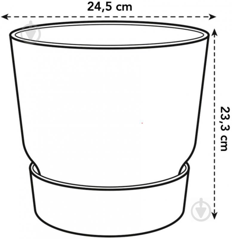 Вазон пластиковий Elho greenville round 25 см круглий теракот (8711904332532) - фото 4