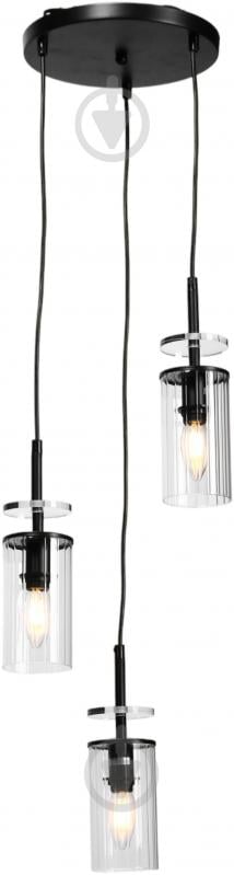 Світильник підвісний Sensio Canis 3x40 Вт E14 чорний із прозорим ALG-74590/3P - фото 1 Світильник підвісний Sensio Canis 3x40 Вт E14 чорний із прозорим ALG-74590/3P - фото 1