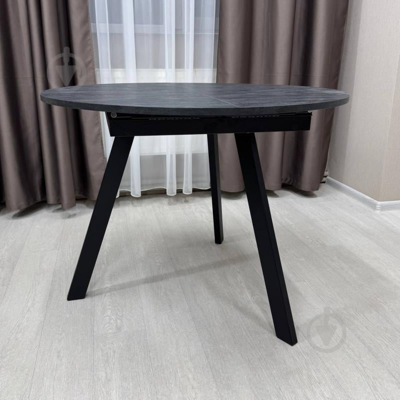Стол обеденный Starwood Alen Fold 1000(1330)x1000x750мм угольный камень/черный - фото 4 Стол обеденный Starwood Alen Fold 1000(1330)x1000x750мм угольный камень/черный - фото 4