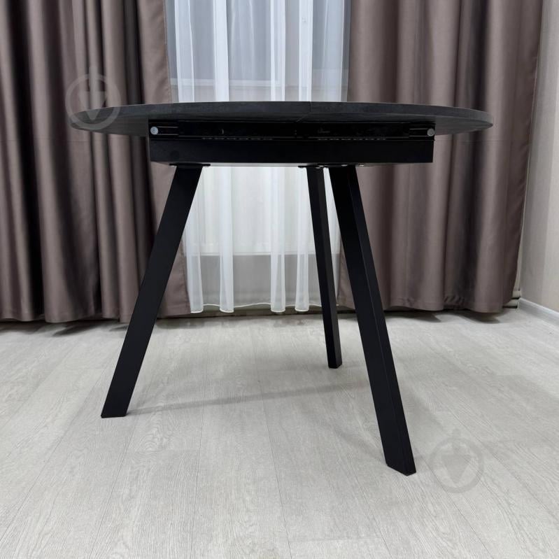 Стол обеденный Starwood Alen Fold 1000(1330)x1000x750мм угольный камень/черный - фото 3 Стол обеденный Starwood Alen Fold 1000(1330)x1000x750мм угольный камень/черный - фото 3
