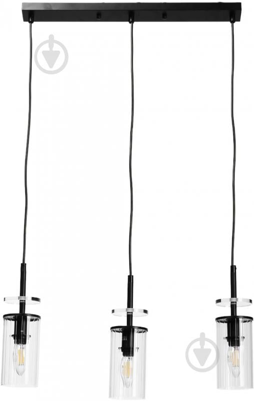 Світильник підвісний Sensio Canis 3x40 Вт E14 чорний із прозорим ALG-74590/3L - фото 1 Світильник підвісний Sensio Canis 3x40 Вт E14 чорний із прозорим ALG-74590/3L - фото 1