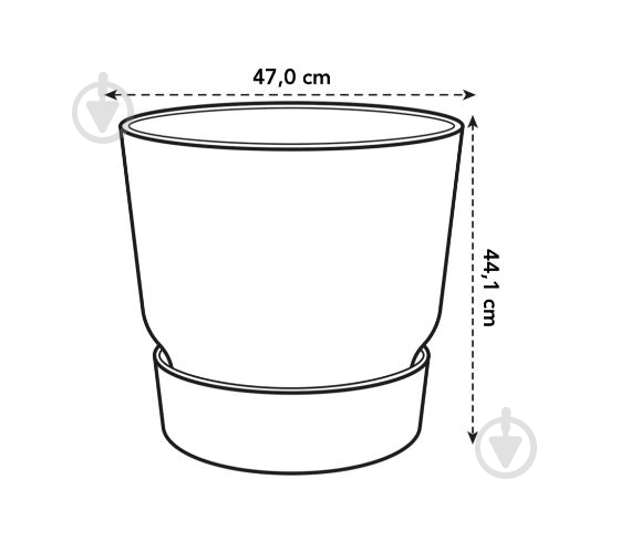 Горшок пластиковый Elho Greenville Round круглый 55 л графит (8711904332389) - фото 2