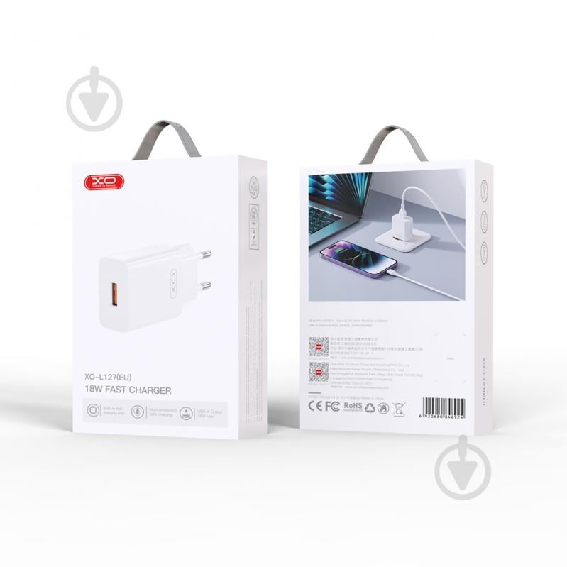 Мережевий зарядний пристрій Xo L127 QC18W USB-A, White (L127.white) - фото 5