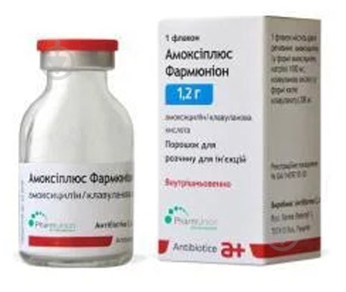 Амоксиплюс фармюнион порошок для р-ну д/ін. по 1.2 г №1 у флак. порошок - фото 1 Амоксиплюс фармюнион порошок для р-ну д/ін. по 1.2 г №1 у флак. порошок - фото 1
