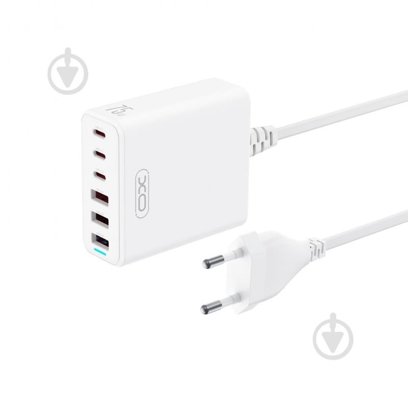 Мережевий зарядний пристрій Xo L133 3хUSB-A, 3хUSB-C 75W White (L133.white) - фото 2