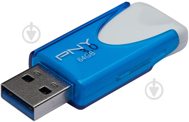 Флеш-пам'ять USB PNY Attache 4 64 ГБ USB 3.0 blue (FD64ATT430-EF) - фото 2