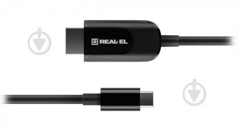 Кабель Real-el CHD-180 Type C- HDMI 4K 60Hz 1,8 м чорний (CHD-180, black (REAL-EL)) - фото 7