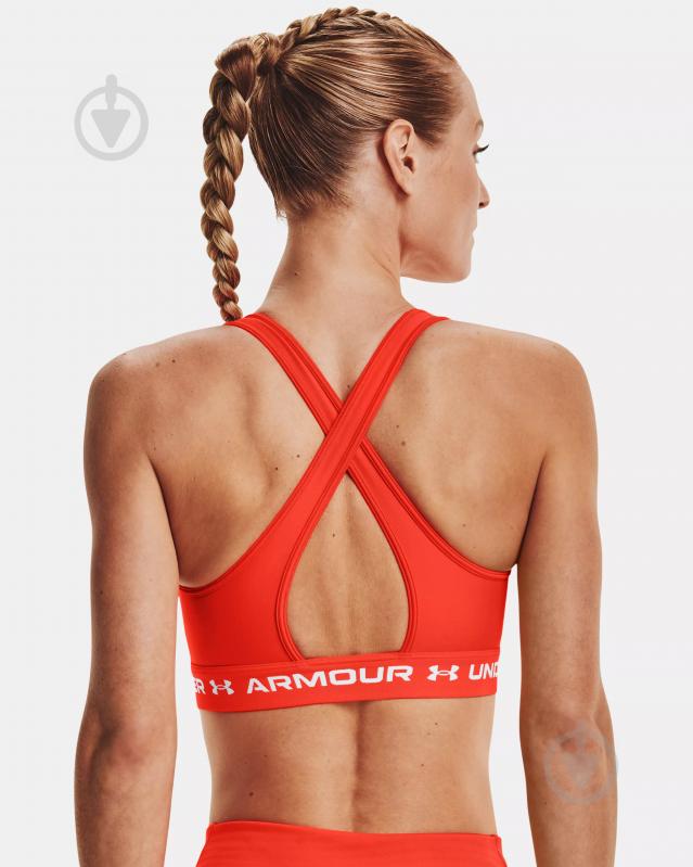 Бра Under Armour UA Crossback Mid Bra 1361034-296 р.S/M оранжевый - фото 3