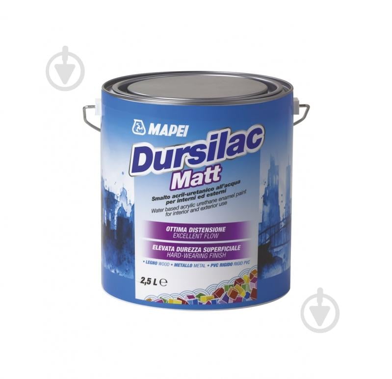 Емаль акрилова універсальна Mapei на водній основі Dursilac Matt Base Т Мат мат 0,75 л - фото 1 Емаль акрилова універсальна Mapei на водній основі Dursilac Matt Base Т Мат мат 0,75 л - фото 1