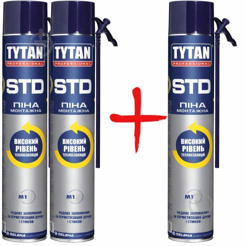 Пена монтажная Tytan Professional STD 750 мл 2+1 шт. - фото 1 Пена монтажная Tytan Professional STD 750 мл 2+1 шт. - фото 1