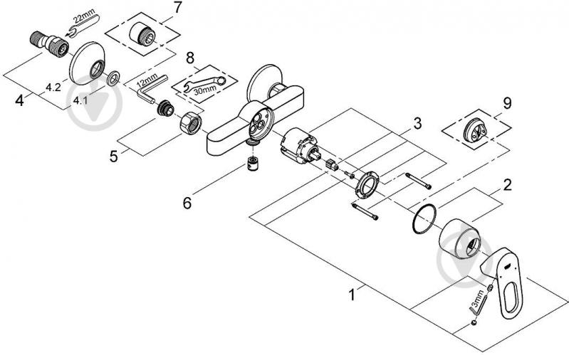 Смеситель для душа Grohe BauLoop (23340000) - фото 3 Смеситель для душа Grohe BauLoop (23340000) - фото 3