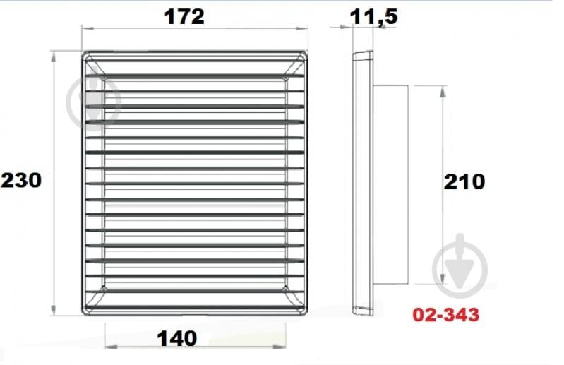 Решетка вентиляционная AirRoxy с сеткой 140x210 graphite пластик черный - фото 6