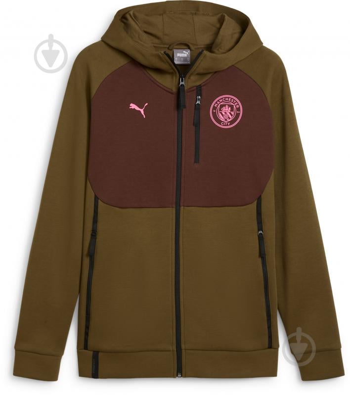 Джемпер Puma MCFC PUMATECH FZ HOODIE DK 77877359 р.L зелений - фото 1