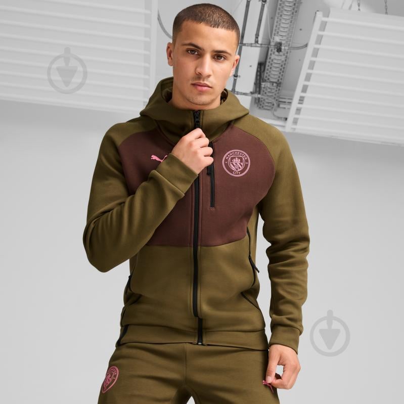 Джемпер Puma MCFC PUMATECH FZ HOODIE DK 77877359 р.L зелений - фото 3