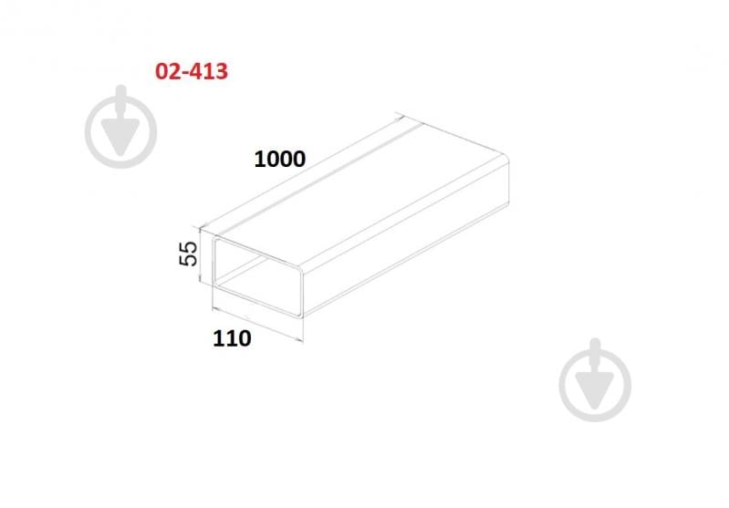 Канал плоский AirRoxy 110/55 мм довжина 1 м 02-413 - фото 2