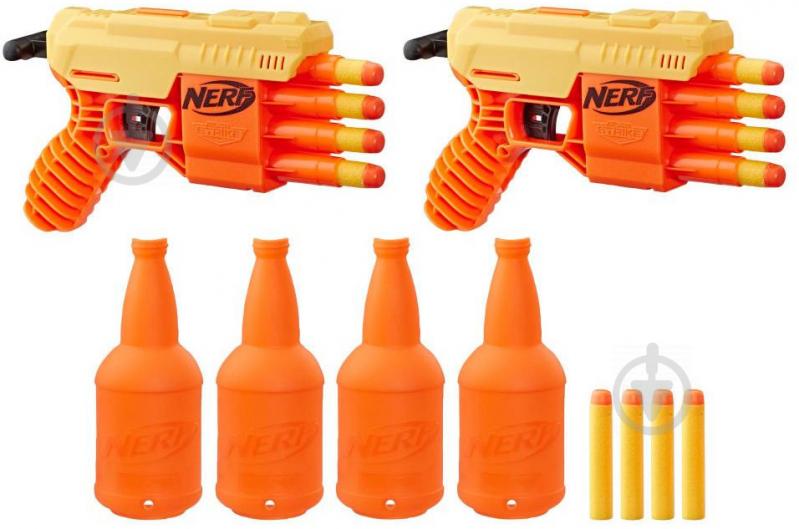 Игровой набор Hasbro с мишенями и двумя бластерами NERF ALPHA STRIKE FANG QS-4 E7563 - фото 1