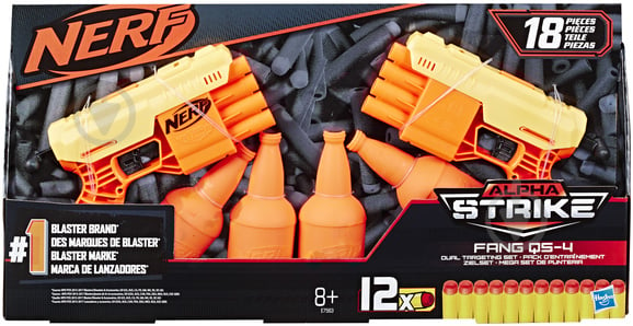 Игровой набор Hasbro с мишенями и двумя бластерами NERF ALPHA STRIKE FANG QS-4 E7563 - фото 2