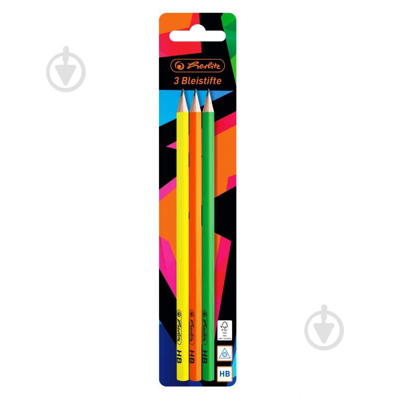 Олівець графітний Neon Art 3 шт. HB 50027736 Herlitz - фото 1 Олівець графітний Neon Art 3 шт. HB 50027736 Herlitz - фото 1