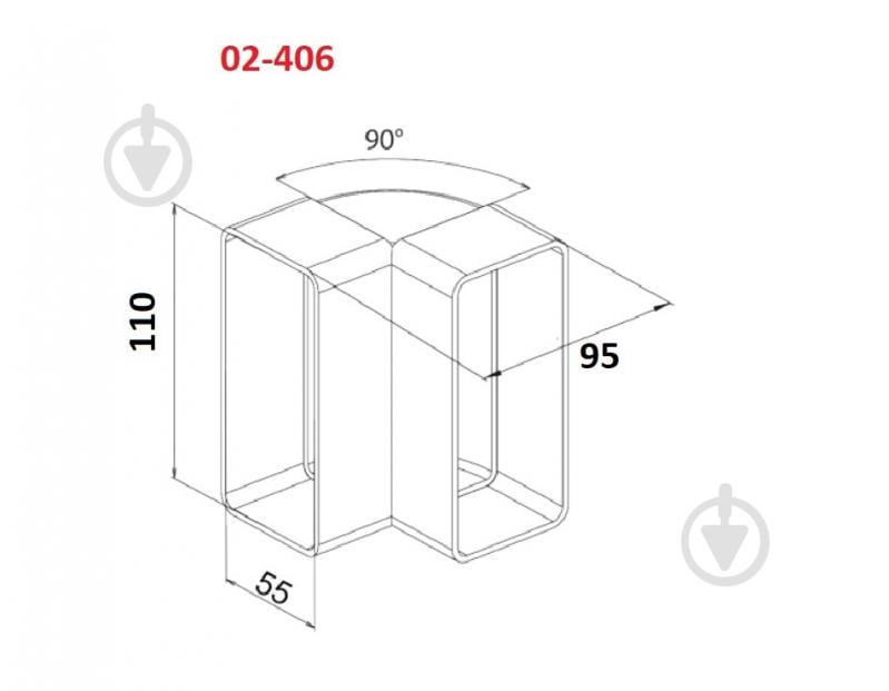 Колено 90° AirRoxy соединительное вертикальное 110*55 мм 02-406 - фото 2