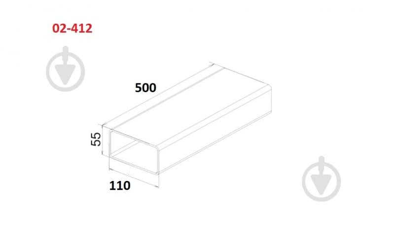 Воздуховод AirRoxy плоский 110х55 мм длина 0,5 м 02-412 - фото 2