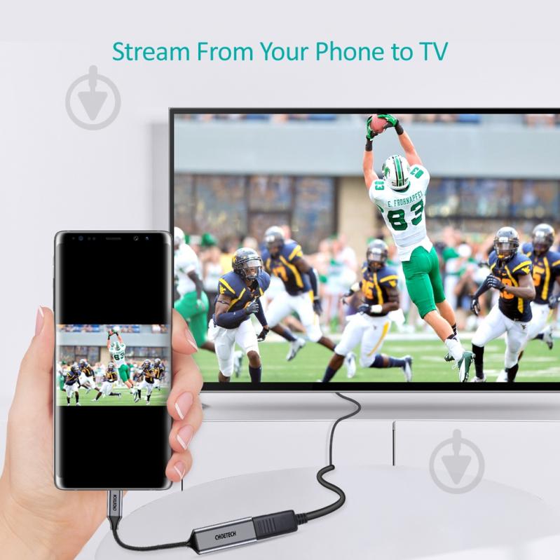 Адаптер Choetech Type-C до HDMI коаксіальний 0,2 м чорний (ADAPT-CHOE-HUB-H10) - фото 4