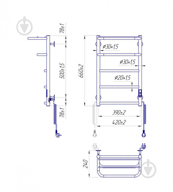 Рушникосушарка електрична Mario Hotel-I 650x430/240 TR KT (2.3.6200.11.P) - фото 8