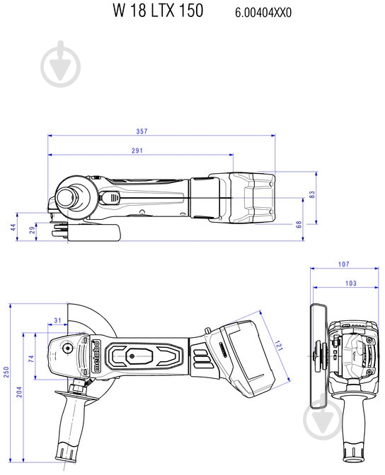 Болгарка (угловая шлифмашина) Metabo W 18 LTX 150 M-Quick 600404650 2X5.2AH LI-ION - фото 5 Болгарка (угловая шлифмашина) Metabo W 18 LTX 150 M-Quick 600404650 2X5.2AH LI-ION - фото 5