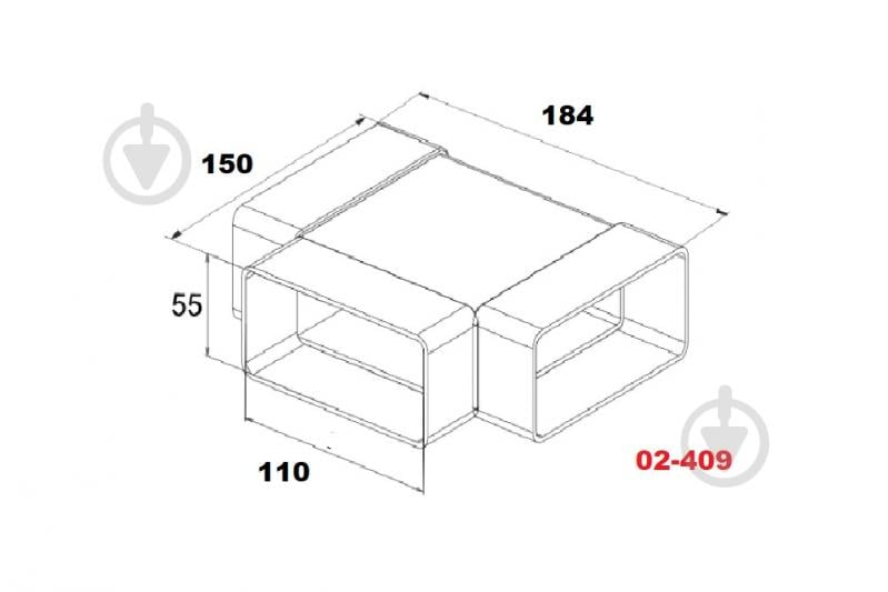 Тройник для плоских каналов AirRoxy 110х55 мм 02-409 - фото 2