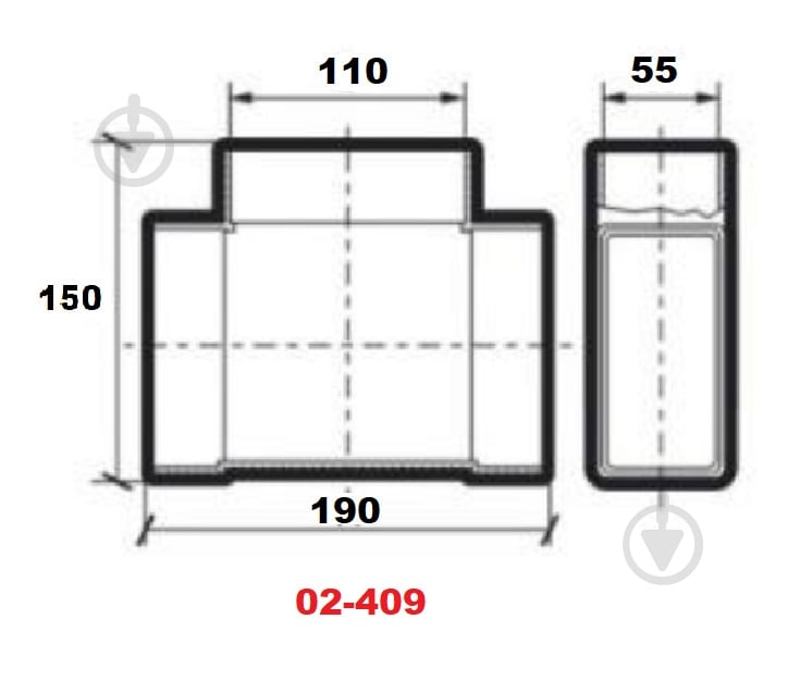 Тройник для плоских каналов AirRoxy 110х55 мм 02-409 - фото 3