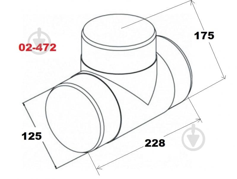 Тройник для круглых каналов AirRoxy диаметром 125 мм 02-472 - фото 2